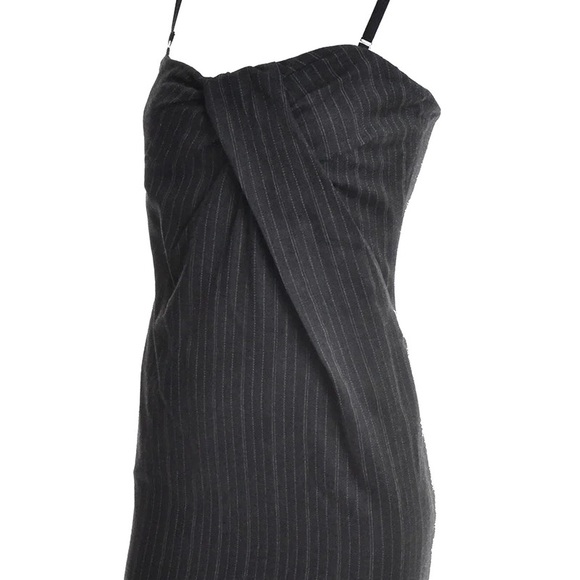 🖤SOLD🖤 Dolce & Gabbana DRESS STRETCH PINSTRIPE BUILTIN CORSET size 40 US 4 - Picture 3 of 16